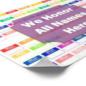 Wir würdigen alle Namen Diversity & Equity Poster (Ecke)