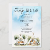 Wir zelten nicht, wir glampen teepee zeltes Brautp Einladung (Vorderseite)