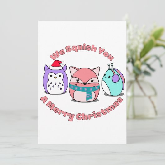 Wir zerquetschen dir frohe Weihnachten Einladung (Stehend Vorderseite)