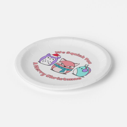 Wir zerquetschen dir frohe Weihnachten Pappteller (Schrägansicht)