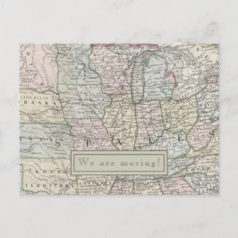 Wir ziehen nach.. Custom Staat Vintag USA Map Postkarte