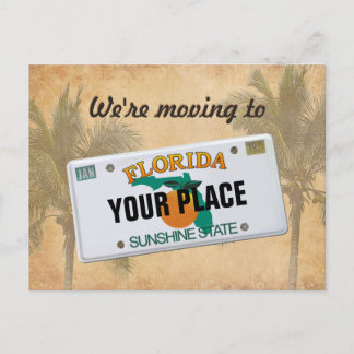 Wir ziehen nach Florida Ankündigungspostkarte