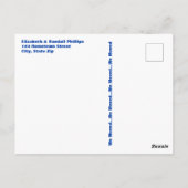 Wir zogen Ankündigung rustikale Hütte im Winter Sc Postkarte (Rückseite)