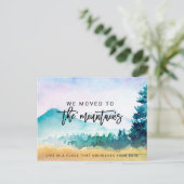 Wir zogen in das Motivierend Sprichwort der Berge Ankündigungspostkarte (Stehend Vorderseite)