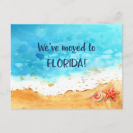 Wir zogen nach Florida Beach Ankündigungspostkarte