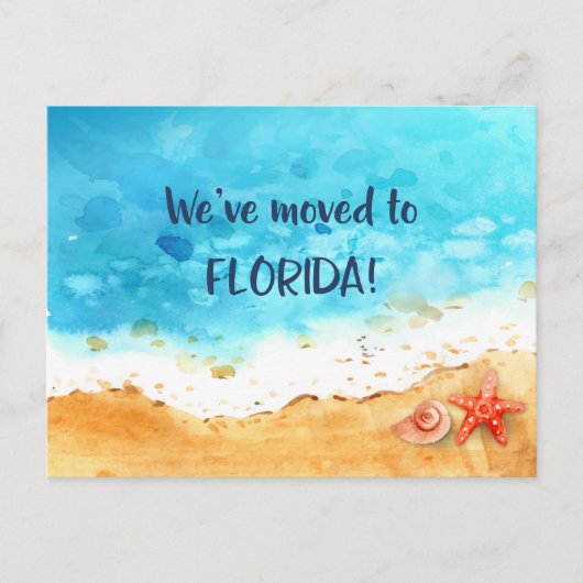 Wir zogen nach Florida Beach Ankündigungspostkarte (Vorderseite)