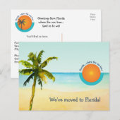 Wir zogen nach Florida Beach Szene Änderung der Ad Ankündigungspostkarte (Vorne/Hinten)