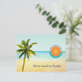 Wir zogen nach Florida Beach Szene Änderung der Ad Ankündigungspostkarte (Stehend Vorderseite)