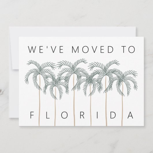 Wir zogen nach Florida Palm Trees Neue Adresse Ankündigung (Vorderseite)