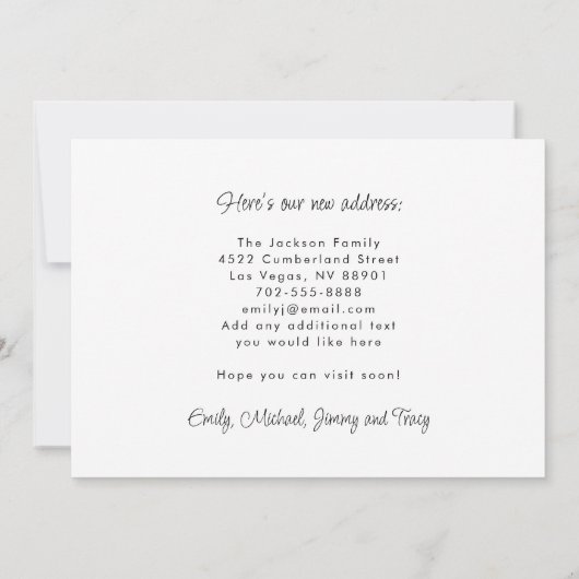 Wir zogen nach Las Vegas New Zuhause Ankündigung (Rückseite)