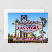 Wir zogen nach Las Vegas New Zuhause Ankündigungspostkarte (Vorne/Hinten)