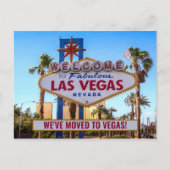 Wir zogen nach Las Vegas New Zuhause Ankündigungspostkarte (Vorderseite)