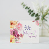 Wir zogen wieder Hand Buchstaben florale Postkarte (Stehend Vorderseite)