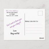 Wir zogen wieder Hand Buchstaben florale Postkarte (Rückseite)