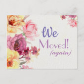 Wir zogen wieder Hand Buchstaben florale Postkarte (Vorderseite)