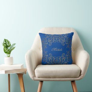 Wirbel Arabesque Mit Monogramm Kissen