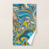 Wirbel aus abstraktem Marmor, aquamarin türkisblau Badhandtuch Set (Handtuch)