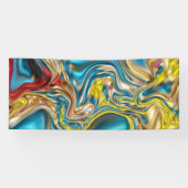 Wirbel aus abstraktem Marmor, aquamarin türkisblau Banner (Horizontal)