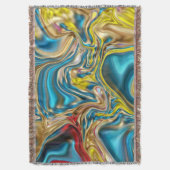 Wirbel aus abstraktem Marmor, aquamarin türkisblau Decke (Vorderseite Vertikal)