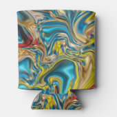 Wirbel aus abstraktem Marmor, aquamarin türkisblau Dosenkühler (Rückseite)