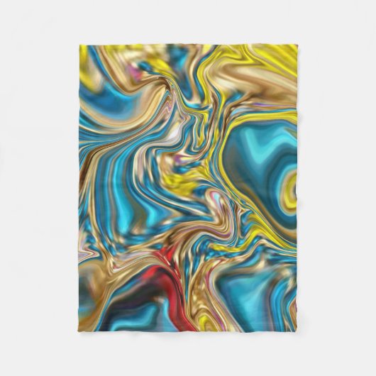 Wirbel aus abstraktem Marmor, aquamarin türkisblau Fleecedecke (Vorderseite)