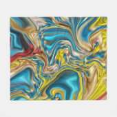Wirbel aus abstraktem Marmor, aquamarin türkisblau Fleecedecke (Vorderseite (Horizontal))