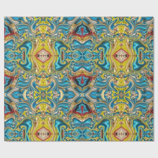 Wirbel aus abstraktem Marmor, aquamarin türkisblau Geschenkpapier (Flach)