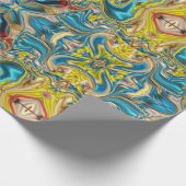 Wirbel aus abstraktem Marmor, aquamarin türkisblau Geschenkpapier (Ecke)