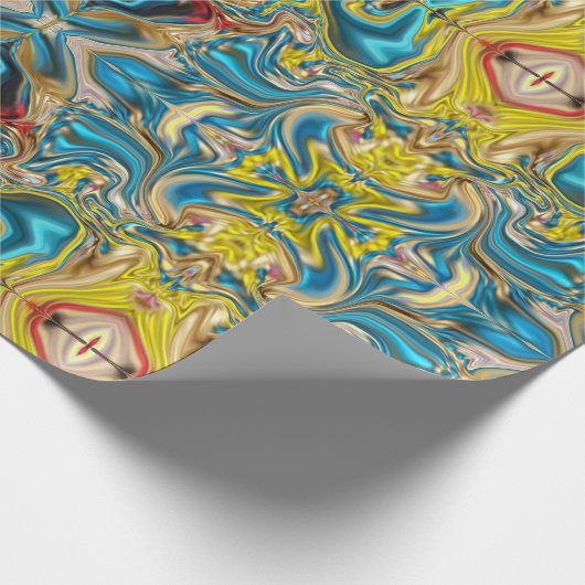 Wirbel aus abstraktem Marmor, aquamarin türkisblau Geschenkpapier (Ecke)