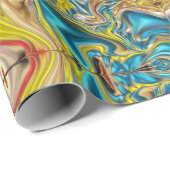 Wirbel aus abstraktem Marmor, aquamarin türkisblau Geschenkpapier (Rolleneckpunkt)