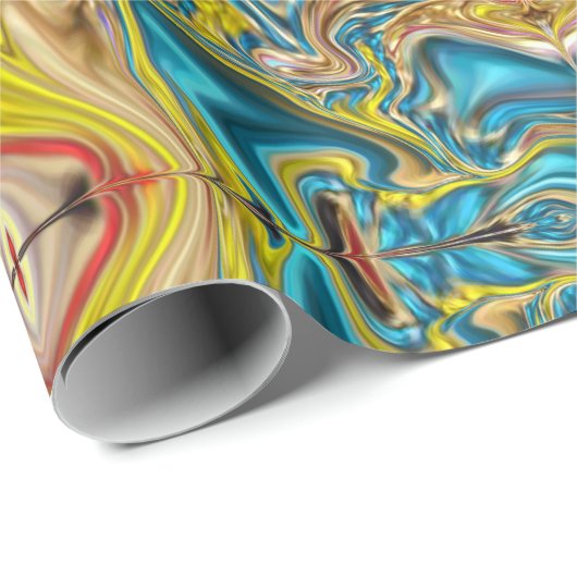 Wirbel aus abstraktem Marmor, aquamarin türkisblau Geschenkpapier (Rolleneckpunkt)