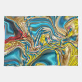 Wirbel aus abstraktem Marmor, aquamarin türkisblau Geschirrtuch (Horizontal)