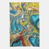 Wirbel aus abstraktem Marmor, aquamarin türkisblau Geschirrtuch (Vertikal)