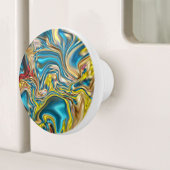 Wirbel aus abstraktem Marmor, aquamarin türkisblau Keramikknauf