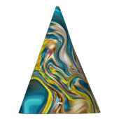 Wirbel aus abstraktem Marmor, aquamarin türkisblau Partyhütchen (Rechts)