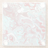 Wirbel aus aquamarinem, burgunischem, rotem und we glasuntersetzer (Rückseite)