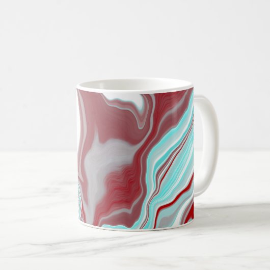 Wirbel aus aquamarinem, burgunischem, rotem und we kaffeetasse (VorderseiteRechts)