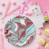 Wirbel aus aquamarinem, burgunischem, rotem und we pappteller (Party)