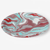 Wirbel aus aquamarinem, burgunischem, rotem und we pappteller (Schrägansicht)