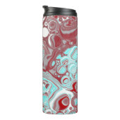 Wirbel aus aquamarinem, burgunischem, rotem und we thermosbecher (Nach rechts gedreht)