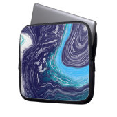 Wirbel aus blau-weißem Marmor Laptopschutzhülle (Vorderseite Links)
