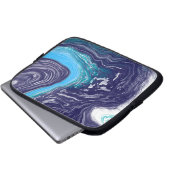 Wirbel aus blau-weißem Marmor Laptopschutzhülle (Vorne Knopf)