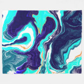 Wirbel aus blauem, Aquamarinem, weißem und goldfar Fleecedecke (Vorderseite (Horizontal))