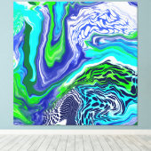Wirbel aus blauem und grünem Marmor Leinwanddruck (Insitu (Holzboden))