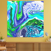 Wirbel aus blauem und grünem Marmor Leinwanddruck (Insitu (Wohnzimmer))