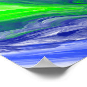 Wirbel aus blauem und grünem Marmor Poster (Ecke)