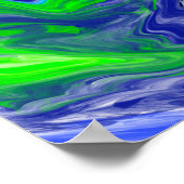Wirbel aus blauem und grünem Marmor Poster (Ecke)