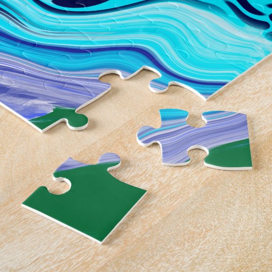 Wirbel aus blauem und grünem Marmor Puzzle (Seite)