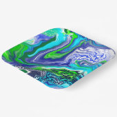 Wirbel aus blauem und kaltem grünem Marmor - Gebur Pappteller (Gewinkelt)