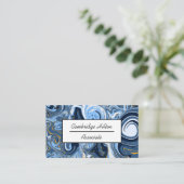 Wirbel aus Blauer, Weißem und Goldmarmor Visitenkarte (Stehend Vorderseite)